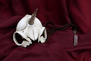 Handmade Resin Skull Mask - Unicorn