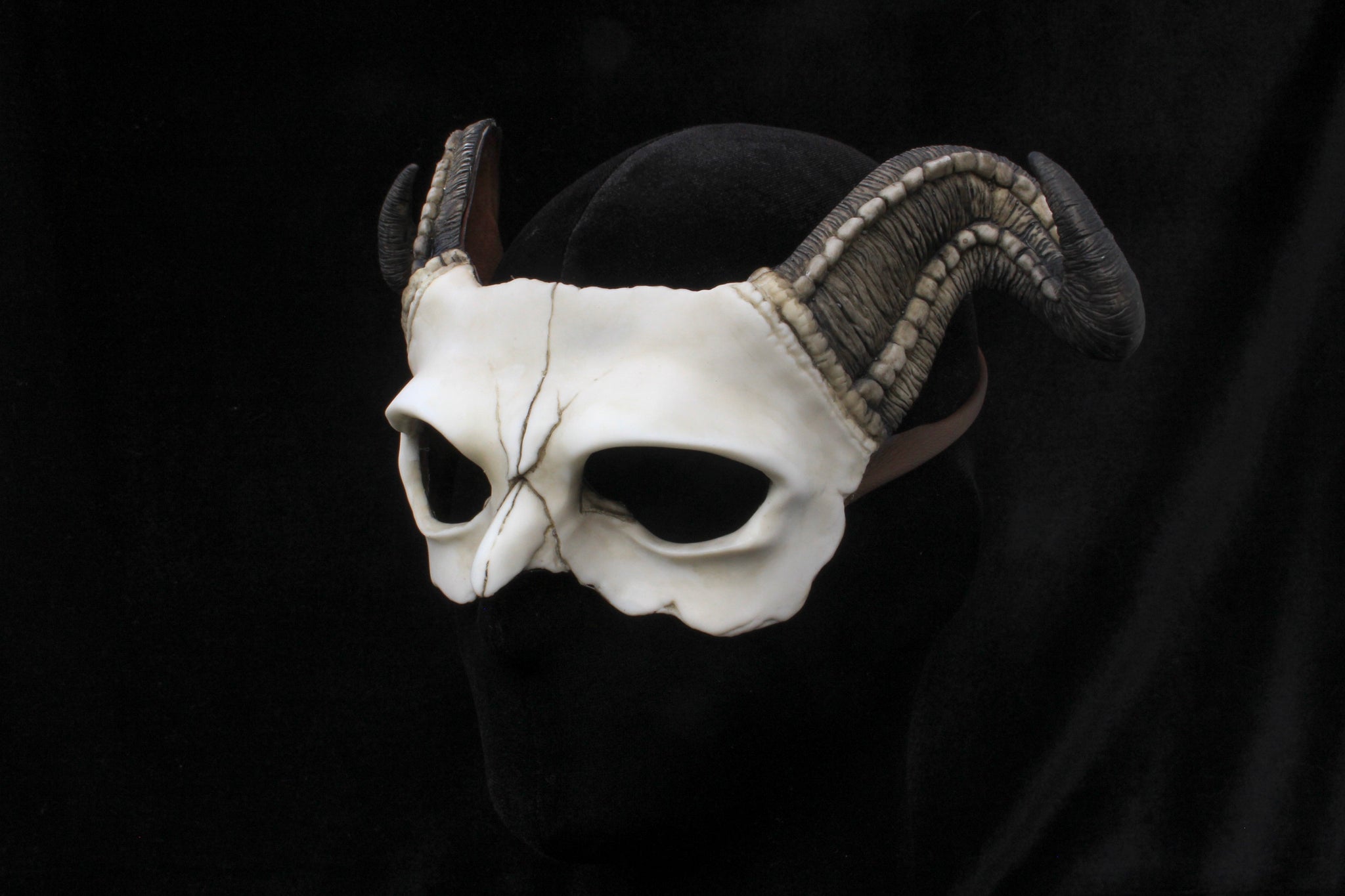 indeks jern pensionist Handmade Resin Skull Mask - Long Horned Demon Skull Mask – AishaVoya  Creations