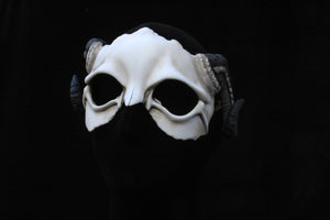 Handmade Resin Skull Mask - Ram Horned Demon