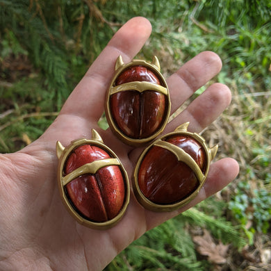 Arcana inspired, Red Beetle courtier brooch pin