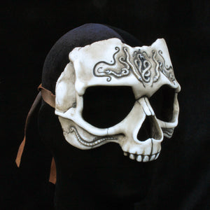 Handmade Resin Skull Mask - Carved Human Skull Mask