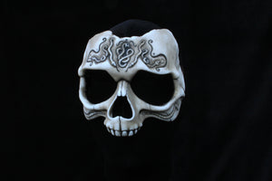Handmade Resin Skull Mask - Carved Human Skull Mask
