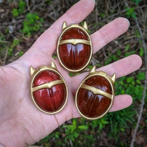 Arcana inspired, Red Beetle courtier brooch pin