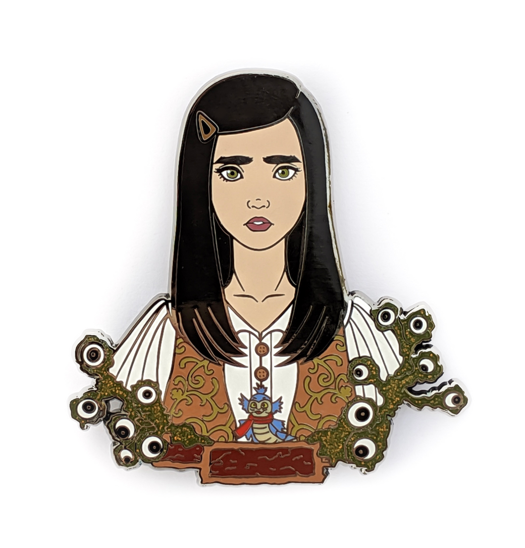 Sarah Williams and Worm enamel Labyrinth inspired pin