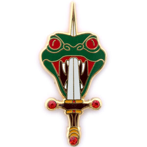 Book 2 inspired enamel pin, the Basilisk