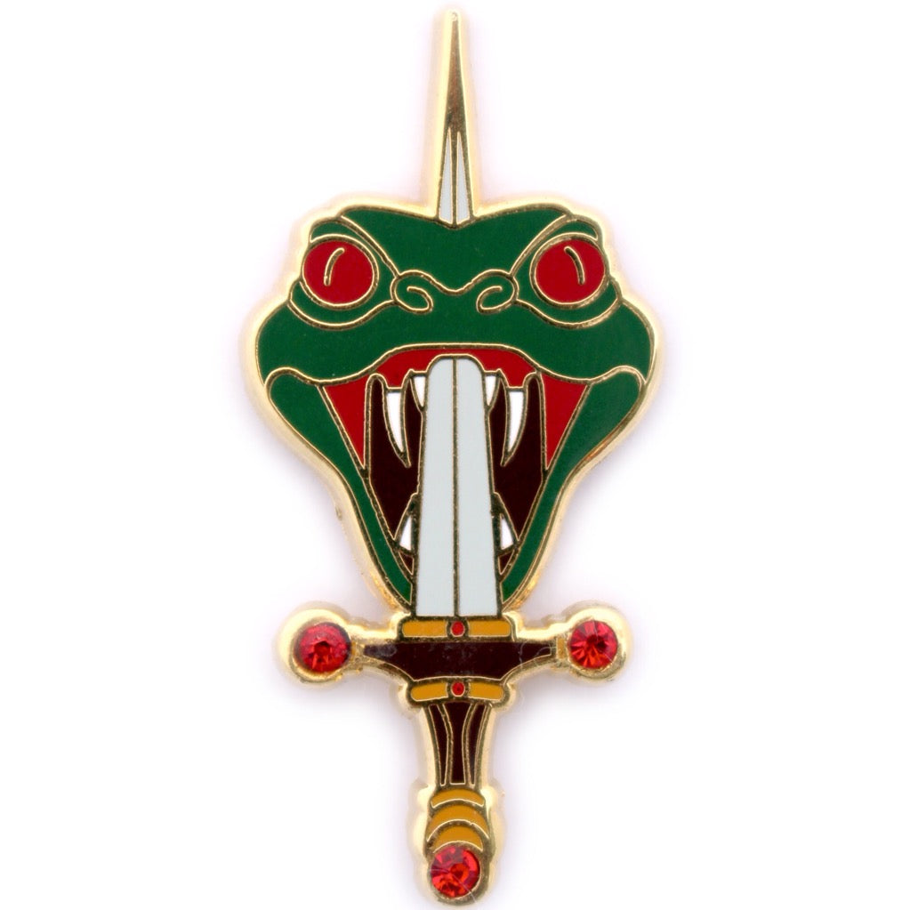 Book 2 inspired enamel pin, the Basilisk