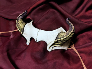 Handmade Resin Demon Horned Skull Headdress