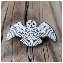 Book 7 inspired enamel pin, the Snowy Owl