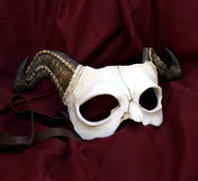 Handmade Resin Skull Mask - Long Horned Demon Skull Mask
