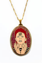David Bowie as Ziggy Stardust enamel necklace