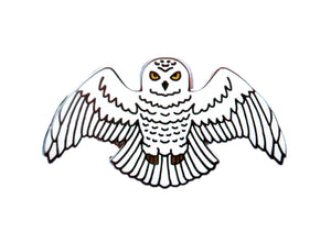 Book 7 inspired enamel pin, the Snowy Owl