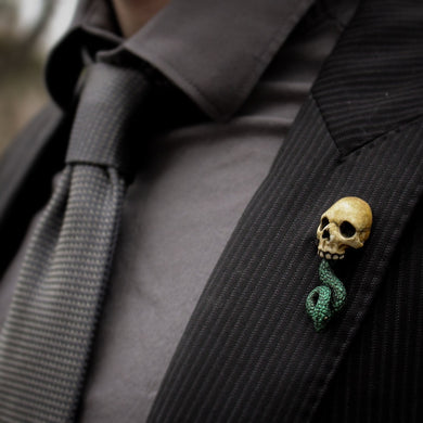 Dark Mark inspired, Skull and snake resin lapel pin