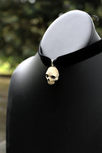 Handmade Human Skull Resin Choker Necklace