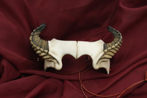 Handmade Resin Demon Horned Skull Headdress