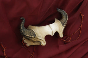 Handmade Resin Demon Horned Skull Headdress