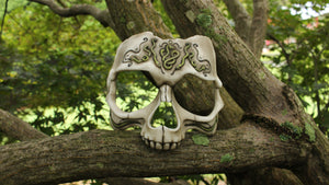 Handmade Resin Skull Mask - Carved Human Skull Mask